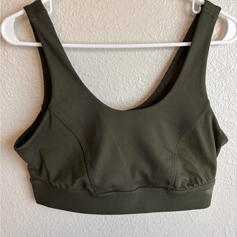 Olive Green Sports Bra